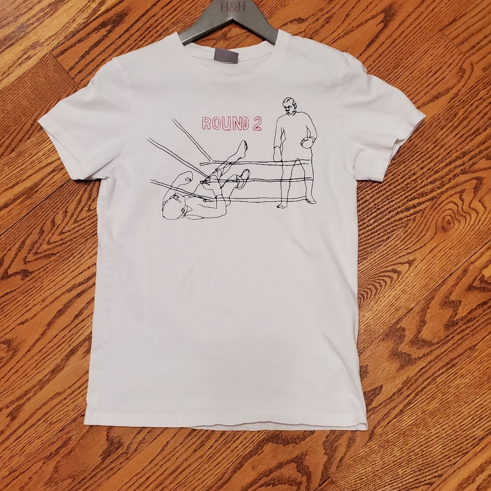 J Lindeberg graphic white t-shirt Men's size M 100% cotton